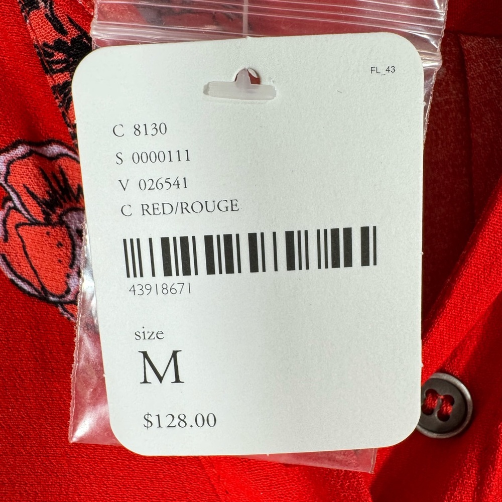 NWT Free People Red flowy dress or blouse - Picture 8 of 9